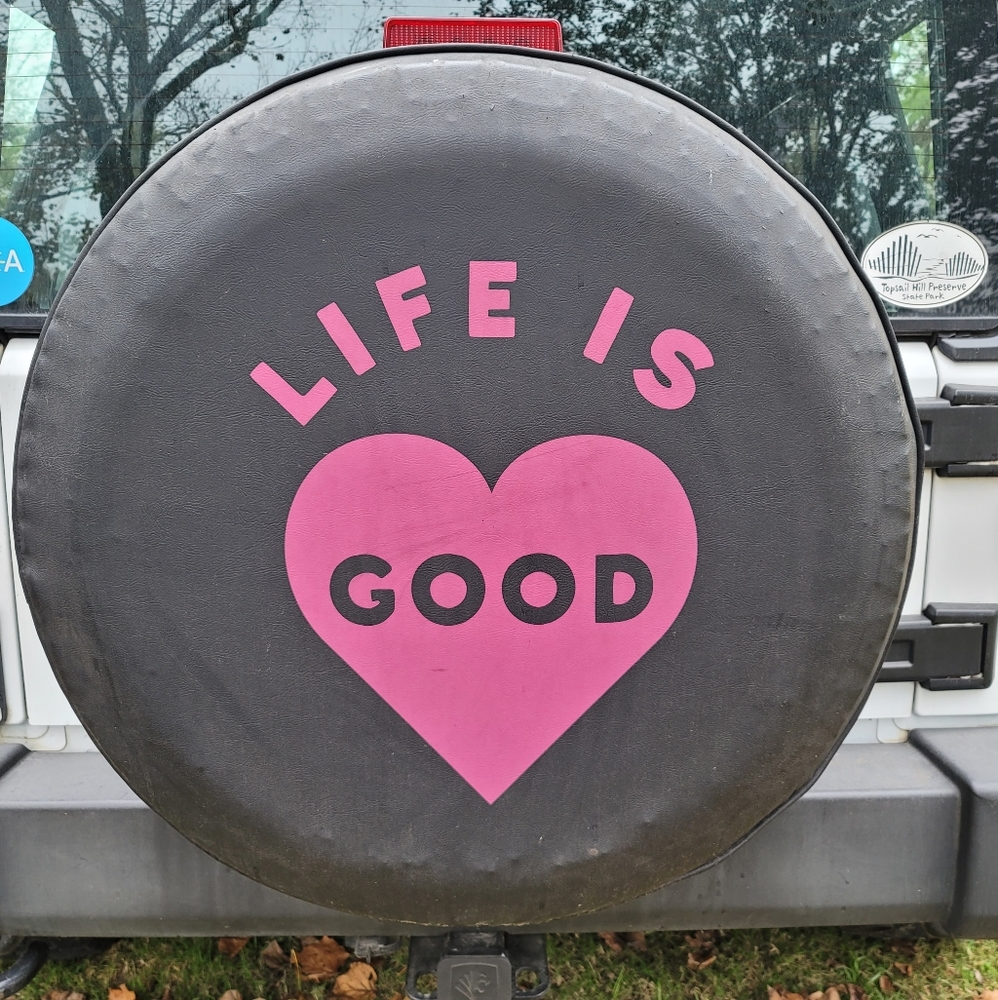 Life is Good Heart Tire Cover